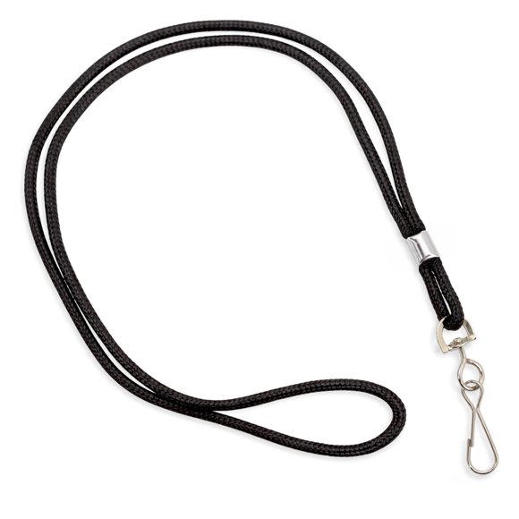 Cuerda para identificación Specialist ID de 91 cm, negra, con gancho giratorio