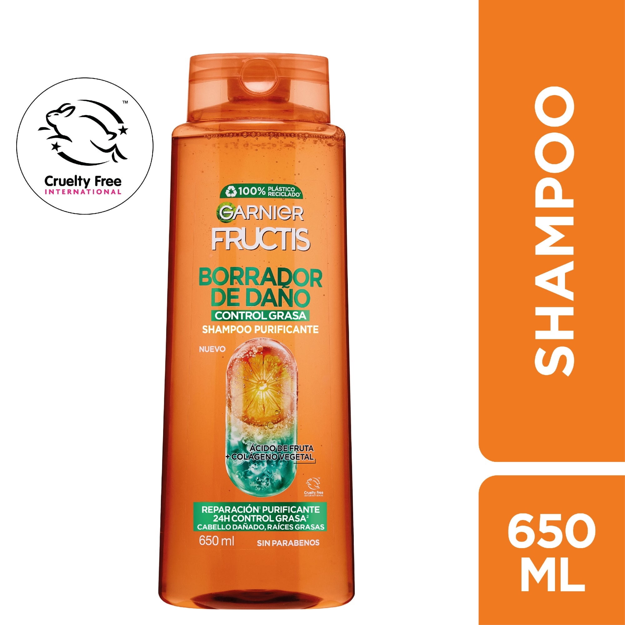 Shampoo Garnier Fructis Borrador De Daño Control Grasa
