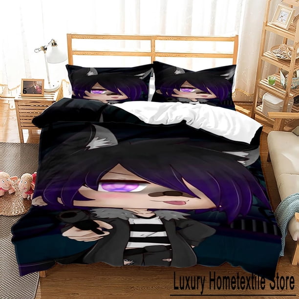 ed Gacha Life Bedding Set Boys Girls Size Duvet Cover Pillowcase Bed Kids Adult Fashion Home Textile Bed Sheets