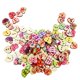 thumbnail image 3 of 100 piezas de flores impresas en forma de corazón botones de madera para la costura y la artesanía, 3 of 3