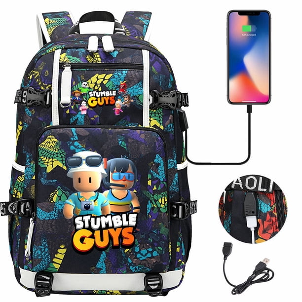 Stumble Guys Backpack USB Charging Computer SchoolBag Business Bag Waterproof Rucksack College Daypack Mochilas