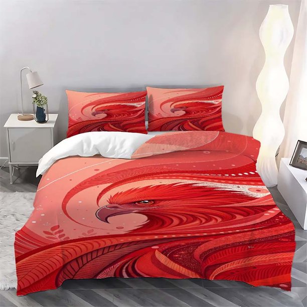 3pcs Artistic Falcon Theme Printed Bedding Set | Includes 1 Duvet Cover and 2 Pillowcases Polyester