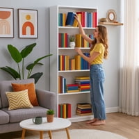 Velazio - Librero Estanteria 5 Niveles Blanco