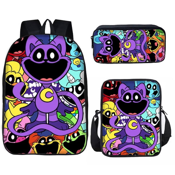 New Scary Poppy Smiling Animal Smiling Critters Student Casual Backpack Shoulder Bag Pencil Case Three-piece Set of School Gifts