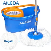 Trapeador Mopa Spin Mop 360 2 Repuestos Aileda Color Azul Mopa Giratorio Trapeador Spin 360° Balde Centrifuga