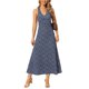 thumbnail image 2 of Vestido Maxi Floral de Mujer INSPIRE CHIC Cuello Halter Casual Sin Mangas Línea A Ajustado Cintura Alta Playa Largo Verano XL Azul Marino, 2 of 5
