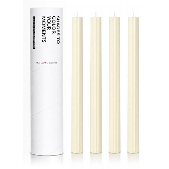 Vela HOMEOLOGY 25 cm Marfil 4 unidades sin aroma