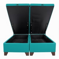 Vitelio - Base De Cama Baúl 2 Plazas Turquesa