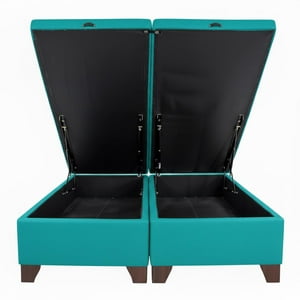 Vitelio - Base De Cama Baúl 2 Plazas Turquesa