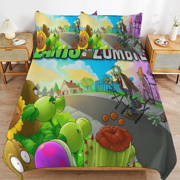Plants-Zombies PV-Z Plants-Zombies PV-Z Bedding Set Sheet Set for Kids Adults,All Season Lightweight