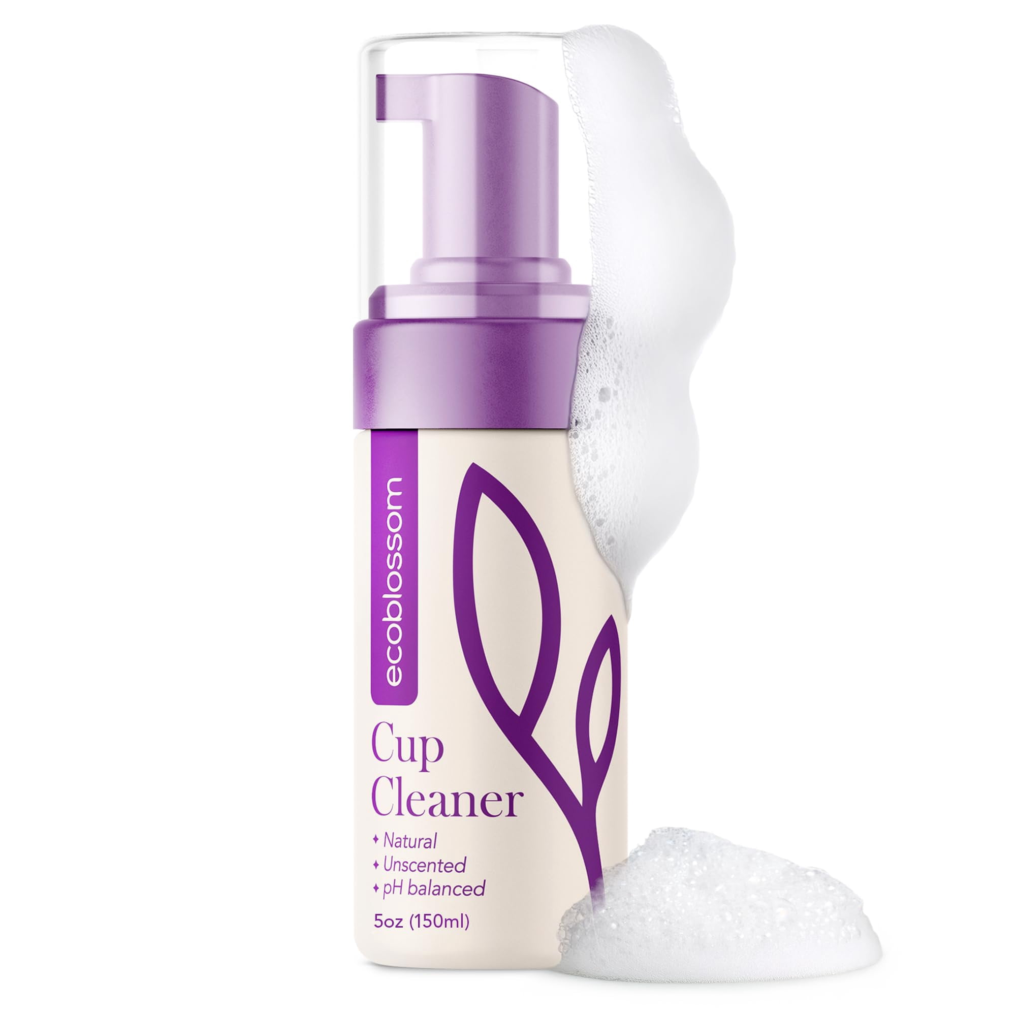 Limpiador De Copas Menstruales Ecoblossom, Espumoso Sin Perfume, 150 Ml