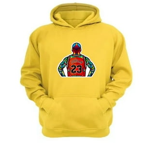 Genérico - Polerón Canguro 23 Con Capucha Amarillo Talla Xs Unisex