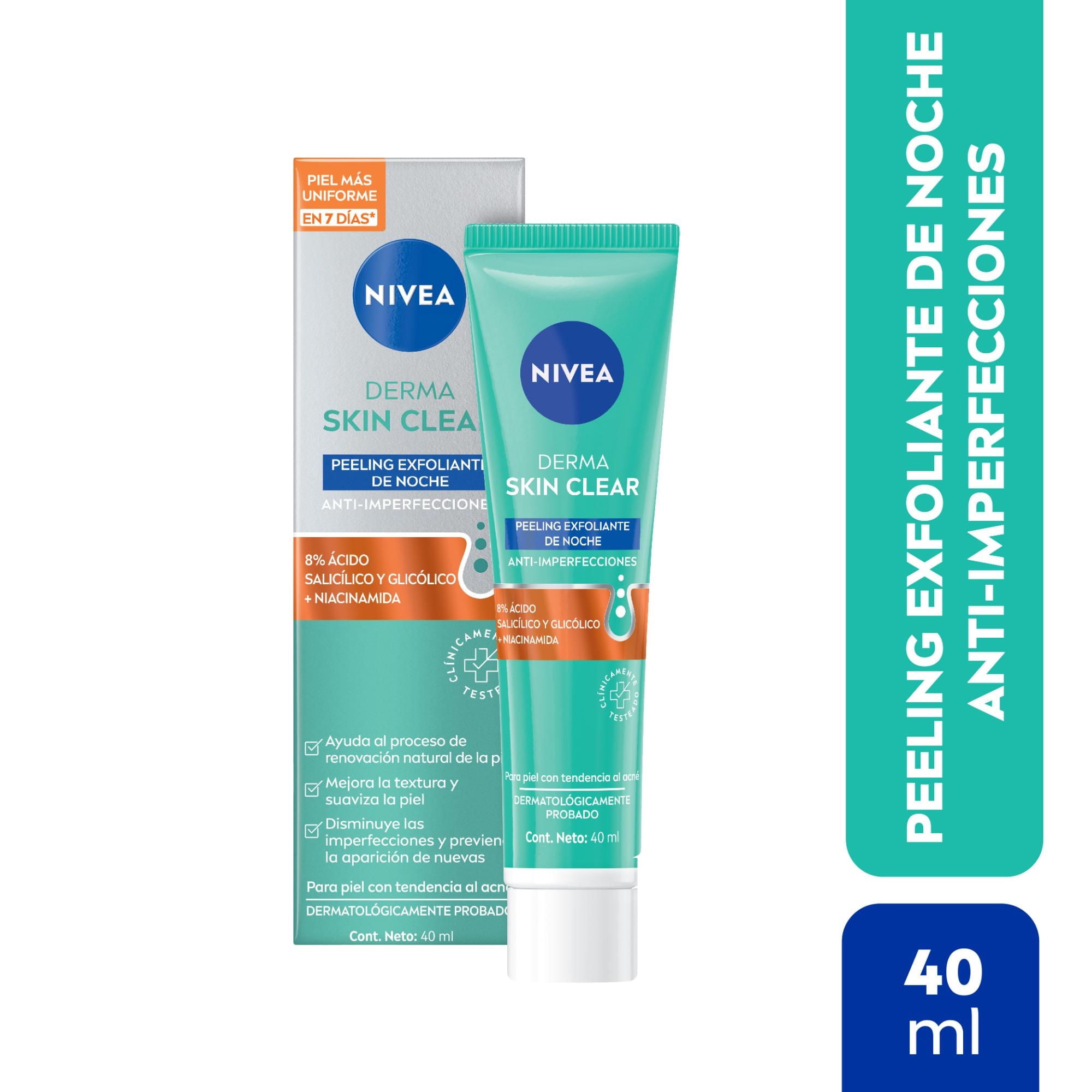 Exfoliante De Noche Anti-imperfecciones Derma Skin Clear Peeling 40 ml Nivea