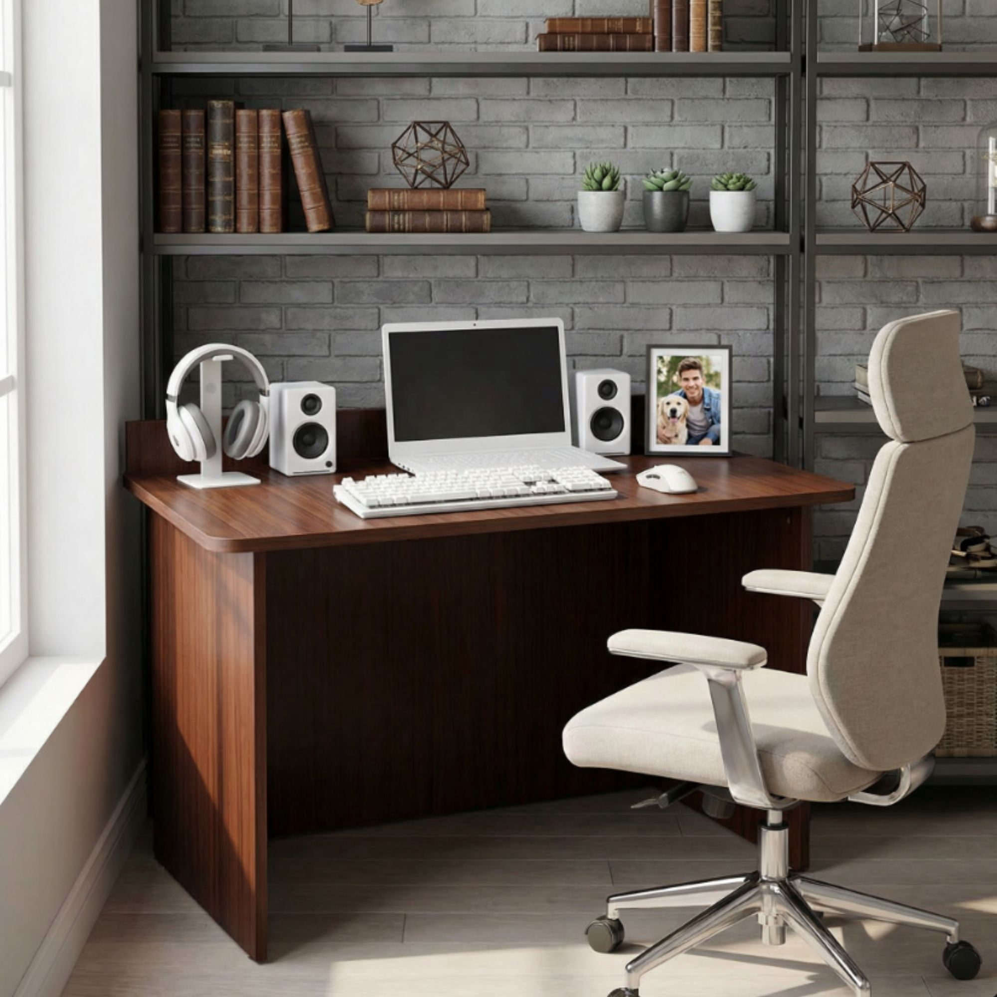 Velazio - Escritorio Plegable Windows 100 Cm Teca