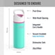 thumbnail image 2 of Botella de agua THERMOS 568 ml con pajilla abatible color turquesa, 2 of 7