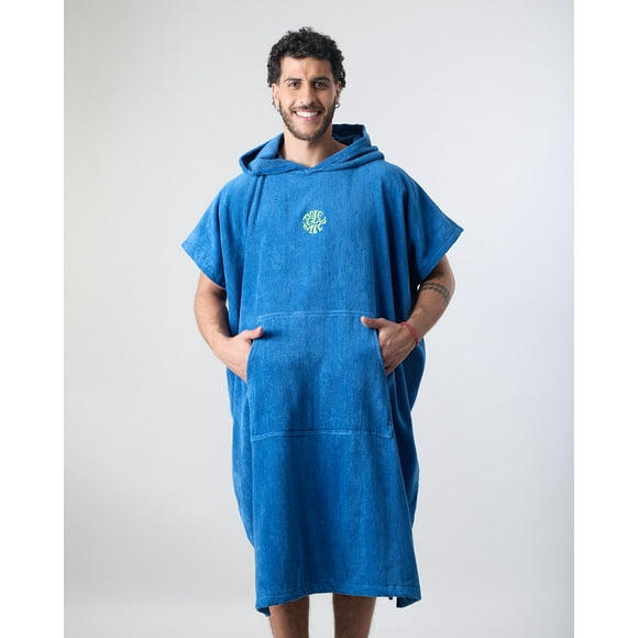 Toalla poncho Adulto de Playa Surf AZUL POLEMIC