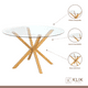thumbnail image 2 of Mesa de comedor redonda de vidrio Cross 120cm + 5 Sillas Breuer madera - Negras, 2 of 4