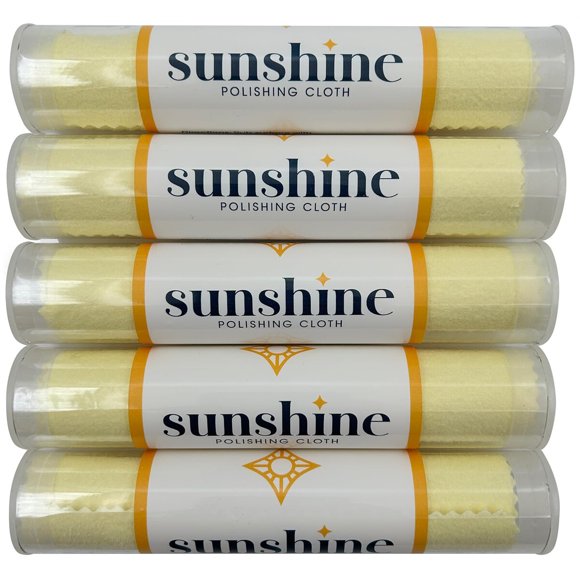 Sunshine 5 Polishing Cloths Jewelry Cleaner Tube Silver Bras