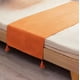 thumbnail image 3 of Piecera para cama 2 plaza - king en lino pompones 70x210 cm color naranja, 3 of 3
