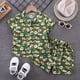 thumbnail image 4 of Conjunto de pantalones cortos para bebé niño pequeño, traje de playa de verano, traje de vacaciones para niño, traje holgado floral de manga corta, chándal juvenil (blanco n.° 2, 12-18 meses), 4 of 7
