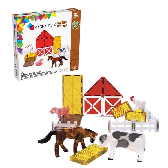 Set de construcción magnética MAGNA-TILES Farm Animals, 25 piezas
