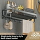 thumbnail image 1 of 1pc Space Aluminum Bathroom Towel Rack, No Drilling Toilet Bathroom Storage Rack, Wall-mounted Bathroom Clothes Storage Rack, Bathroom Accessories, 1 of 4