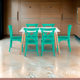 thumbnail image 2 of Comedor Rectangular Blanca 120x80cms + 6 Silla Crossback Danubio Menta, 2 of 8