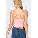 thumbnail image 2 of Saronite Body de Tirantes Finos con Cuello en V y Ribete de Canalé Grueso de Rayón, Top de Encaje, Rosa (para Mujer) Basics, 2 of 5