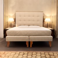 Muebles New - Base Con Respaldo Dos Plazas Beige Lino