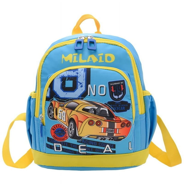 Children's Cool Cartoon Car Nylon Lightweight Backpack Fashion Backpack For Boys And Girls Kindergarten Backpack Large Capacity Schoolbag
