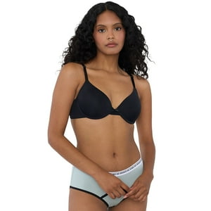 Sostén Mujer Básico Copa B Microfibra Liso Negro Corona