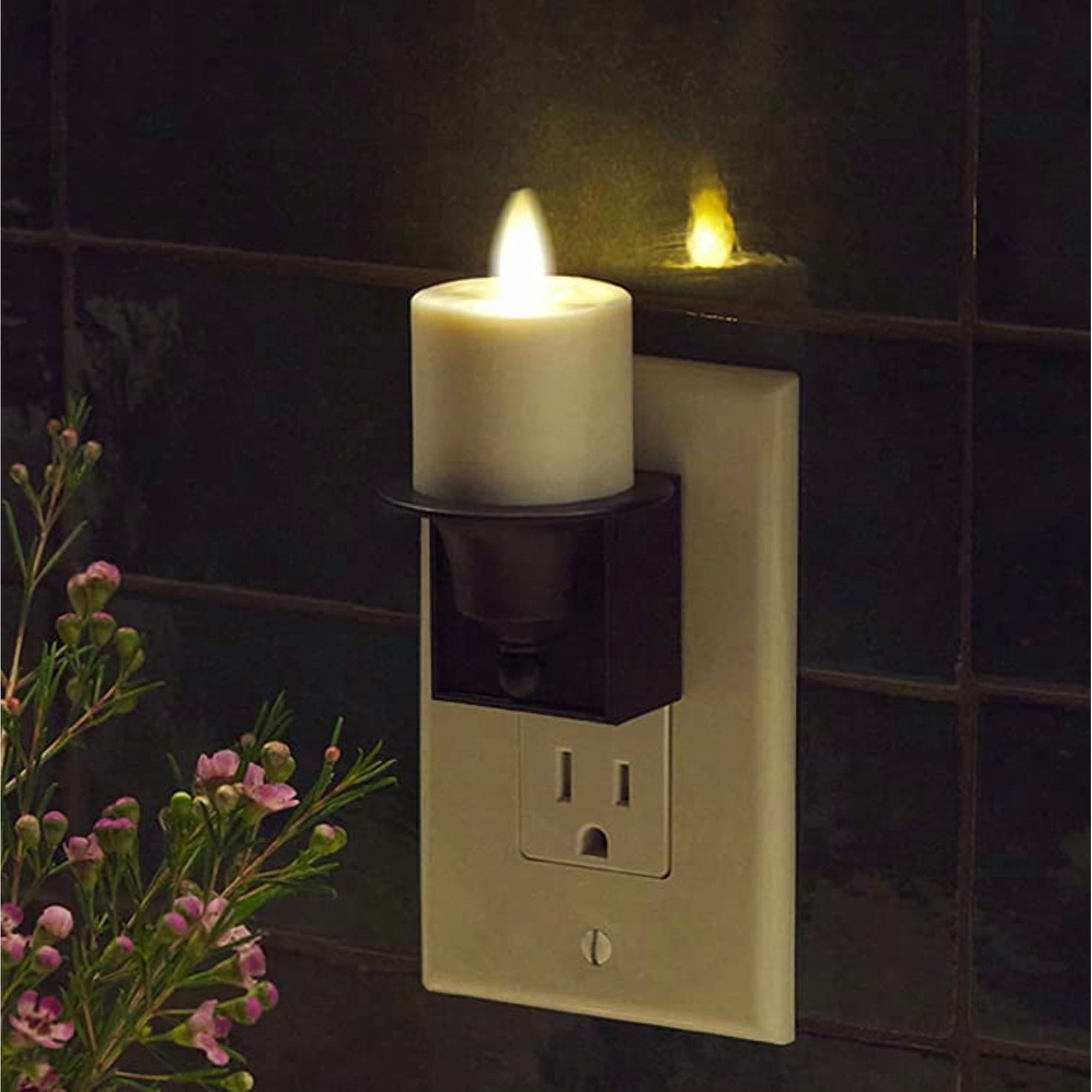 Vela Sin Llama Nightlight Luminara Negra Con Sensor De Movimiento