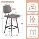 thumbnail image 2 of Taburete de Bar Raynesys de Cuero Gris con Respaldo Alto 24", 2 of 9