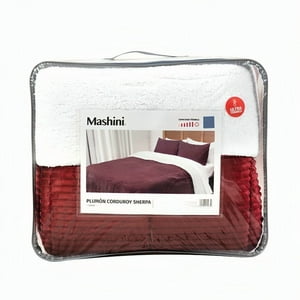 Plumón Corduroy Coral Sherpa 2.5 Plazas / Burdeo – Mashini 260×240 Cm.