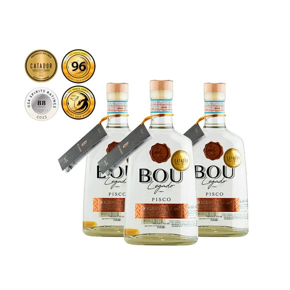 Pack X3 Pisco Legado Blanco Premium