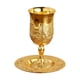 thumbnail image 4 of Copa De Vino Con Platillo Suministros Para Fiestas Regalos Copa Elías Para Bodas Pascua Oro, 4 of 5