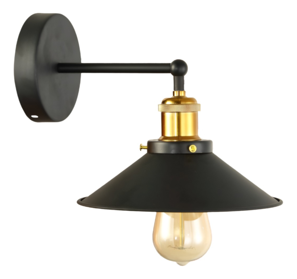 Genérico - Lámpara Pared Nórdica Industrial Decorativa Negra Cobre Jhn