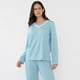 thumbnail image 3 of Pijama Mujer Largo Encaje Verde Agua Corona, 3 of 5