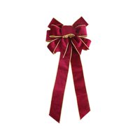 Magideal - Lazo Grande De Navidad, Adorno Artesanal Colgante Elegante Decorativo Para El Diseño De La Escena Del Patio Trasero Accesorios De Fiesta De Regalo Color Rojo Oscuro
