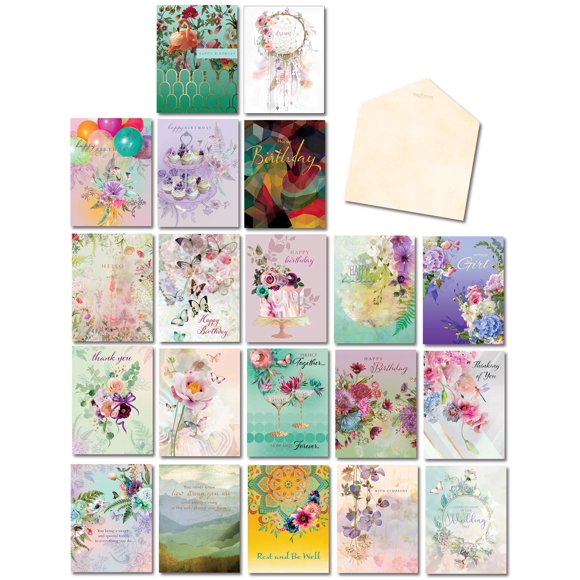 Tarjetas de Felicitación Leanin' Tree 20 Surtidas con Sobres