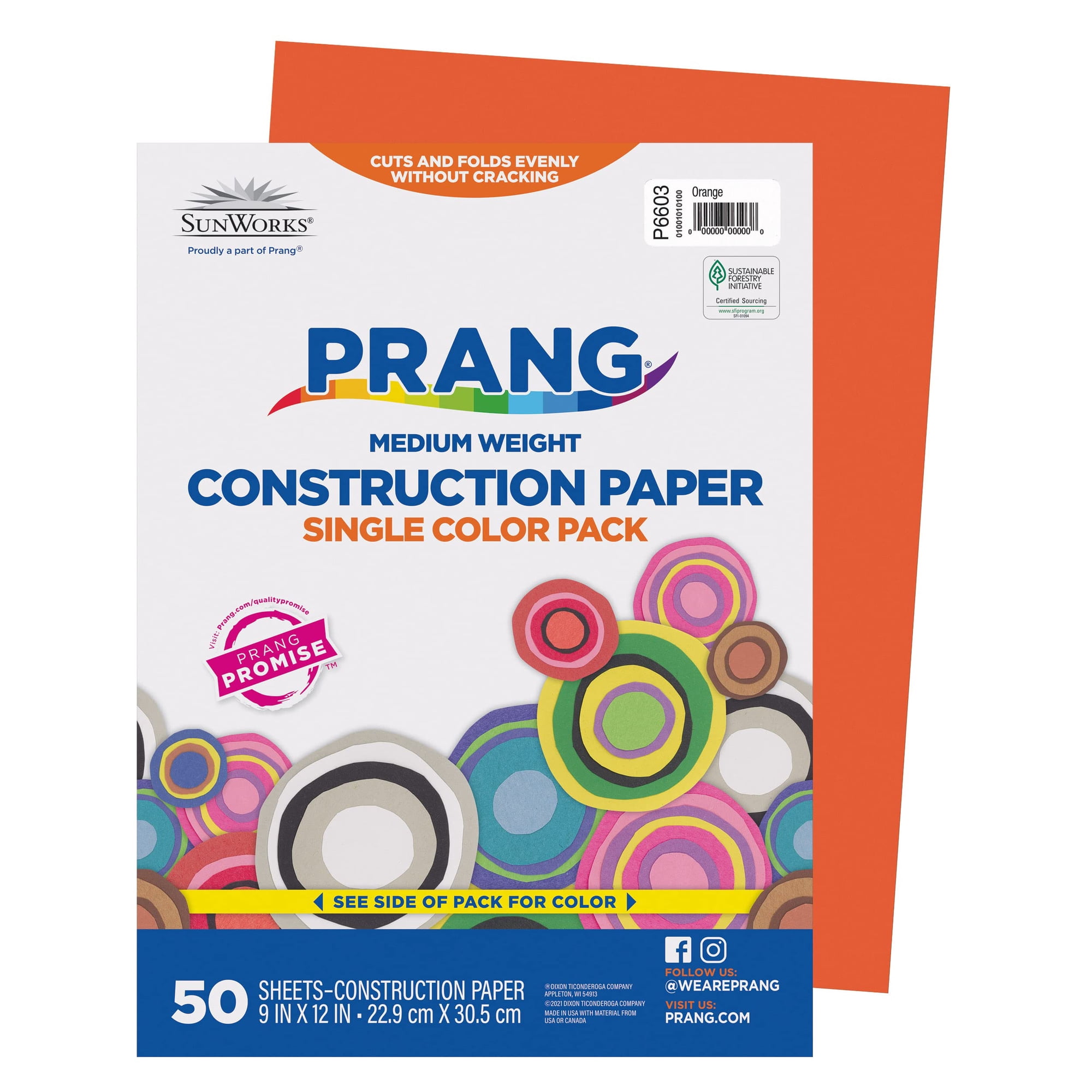 Papel De Construcción Prang (anteriormente Sunworks) Naranja 9x12