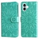 thumbnail image 5 of Funda tipo cartera FOXDOCK para iPhone 16 Plus , diseño girasol en relieve, cuero PU, cierre magnético, soporte y tarjetero, 5 of 5