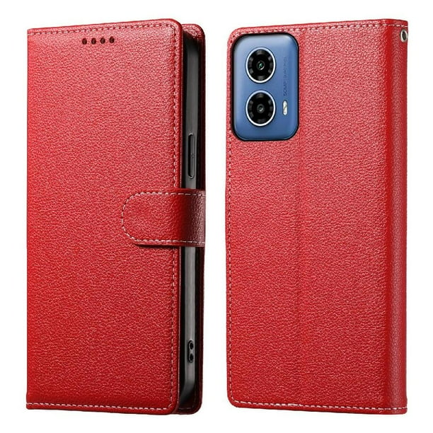 Funda para FOXDOCK Motorola Moto G34– Cuero Premium, 3 ranuras para tarjetas, Protección contra impactos