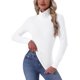thumbnail image 1 of INSPIRE CHIC Camisetas de Cuello Alto para Mujer Camisetas de Manga Larga Cuello Simulado Camiseta Térmica Cálida de Otoño Invierno Capa Básica M Blanco, 1 of 6