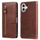 thumbnail image 2 of Funda tipo cartera para iPhone 17 con bolsillo con cremallera y ranuras para tarjetas – Función de soporte Marrón, 2 of 5