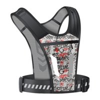 Magideal - Chaleco De Hidratación Para Correr, Mochila De Pecho Con Tiras Reflectantes Para Adultos, Bolsa Deportiva Transpirable Para Montar A Caballo, Senderis Negro Rojo