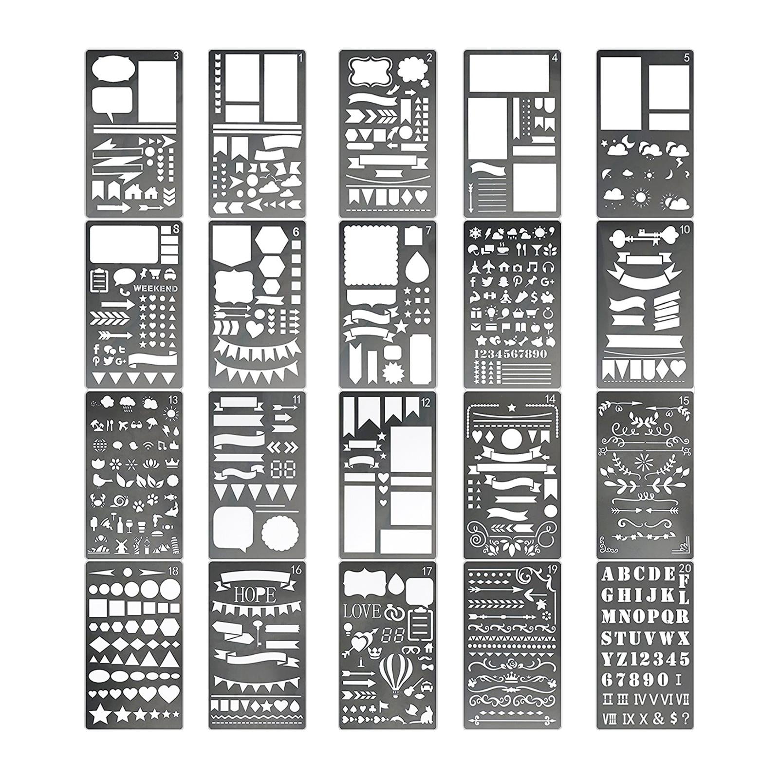 Bothyi - 20 Plantillas Para Manualidades De Pintura, Para Hacer Tarjetas, Muebles, Álbumes De Recortes