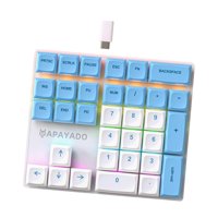Magideal - Teclado Numérico Con Cable De 33 Teclas, Fácil De Usar, Retroiluminado Con Led Rgb, Diseño Extendido, Teclas Ergonómicas Pbt Para Ordenador Portátil, Eje B Cian