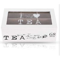 Oem - Caja De Té Mediana De Madera 6 Espacios Love Tea