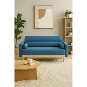 Cosas Casa - Sofa De Lino Estocolmo Azul